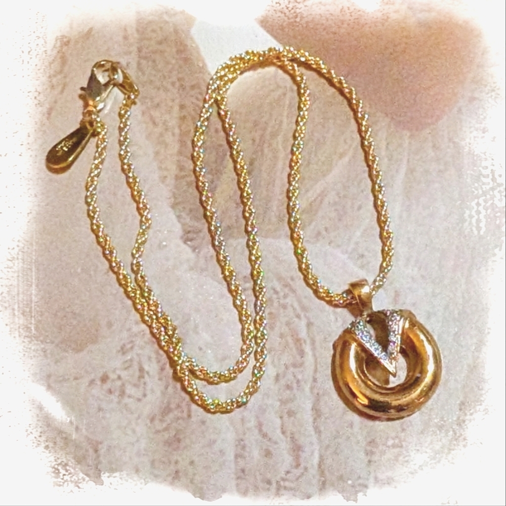 Valentino LOGO gold plated Vintage Necklace - Picture 4 of 5